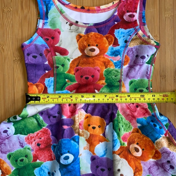 Children’s Place Colorful Teddy Bear Print Dress Kids Small (5/6) - Picture 6 of 9